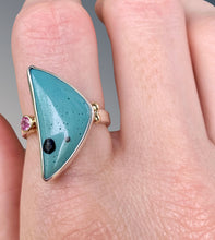 Load image into Gallery viewer, Leland Blue and Tourmaline Statement Ring