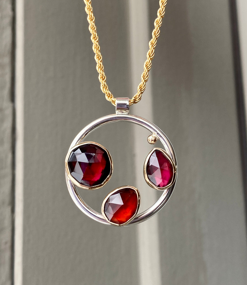 Floating Shades of Garent Necklace Mallory Katherine Metals