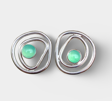 Load image into Gallery viewer, Mini Layered Chrysoprase Studs