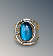 Load image into Gallery viewer, Layered London Blue Topaz Statement Ring