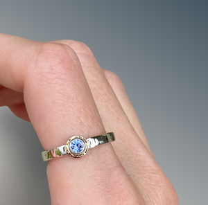 Textured Faceted Tanzanite Ring