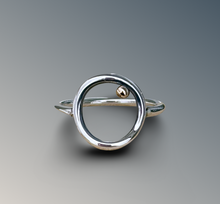Load image into Gallery viewer, Open Circle Ring with Gold Bead