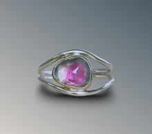 Load image into Gallery viewer, Split Curved Watermelon Tourmaline Ring