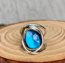 Load image into Gallery viewer, Gold and Silver Layered Topaz Ring