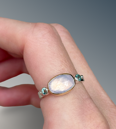 Lavender Quartz with Swiss Topaz Ring