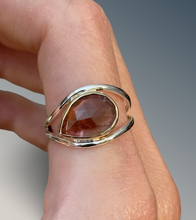Load image into Gallery viewer, Split Curved Pink Tourmaline Statement Ring