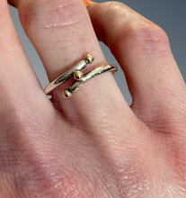 Load image into Gallery viewer, Overlapping Band with Gold Beads