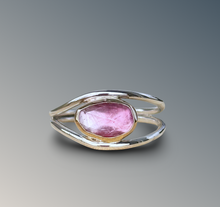 Load image into Gallery viewer, Split Curved Light Pink Tourmaline Ring