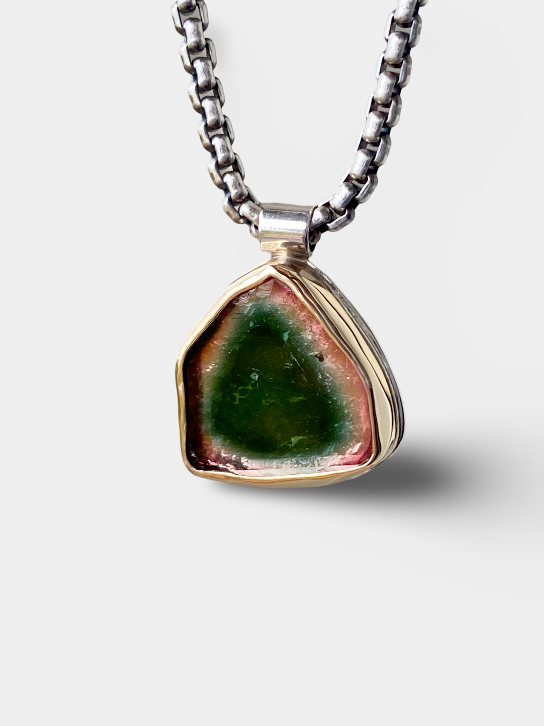 Tourmaline Slice Statement Necklace