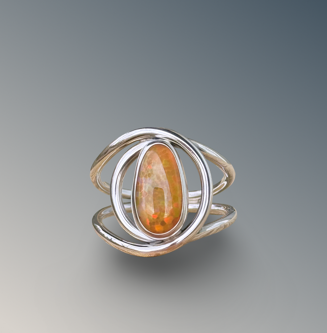 Layered Welo Opal Ring