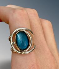 Load image into Gallery viewer, Layered London Blue Topaz Statement Ring