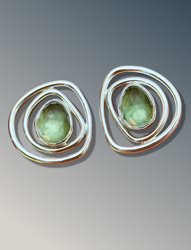Mini Layered Organic Green Apatite Studs