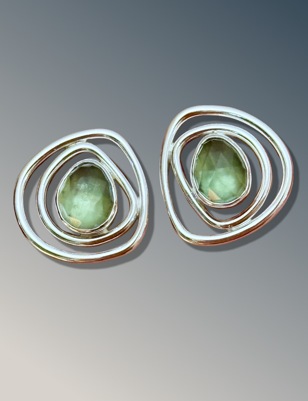 Mini Layered Organic Green Apatite Studs