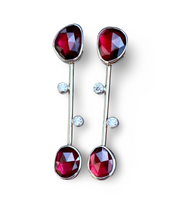 Load image into Gallery viewer, Garnet Sparkle Drop Earrings