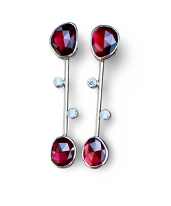 Garnet Sparkle Drop Earrings