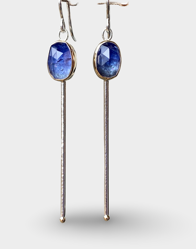 Gold and Silver Tanzanite Pin Drops