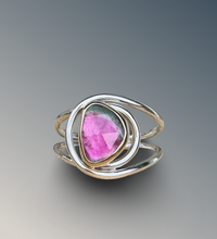 Load image into Gallery viewer, Layered Watermelon Tourmaline Ring