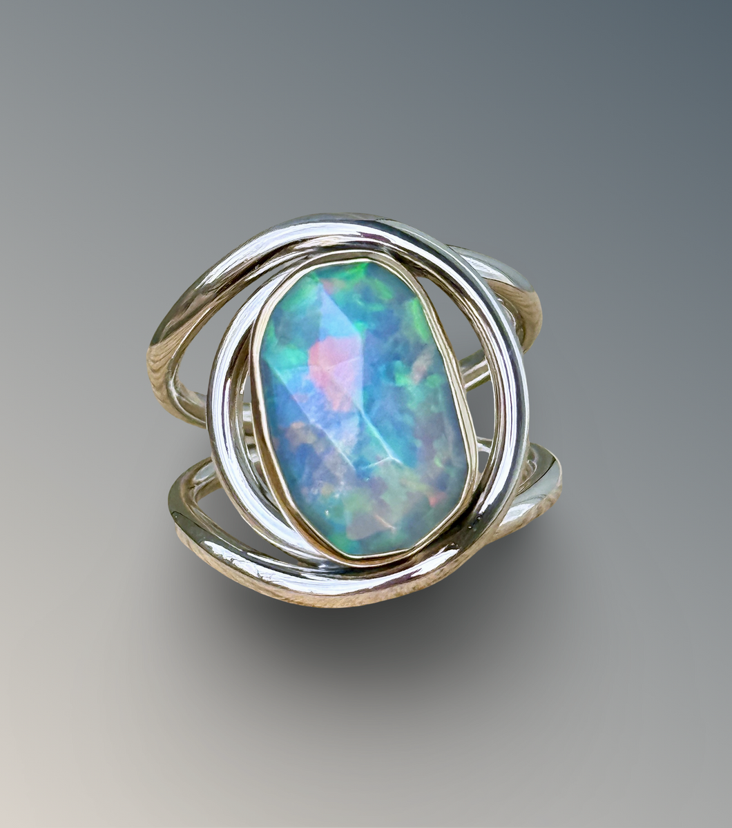 Layered Welo Opal Statement Ring