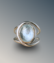 Load image into Gallery viewer, Layered Aquamarine Statement Ring