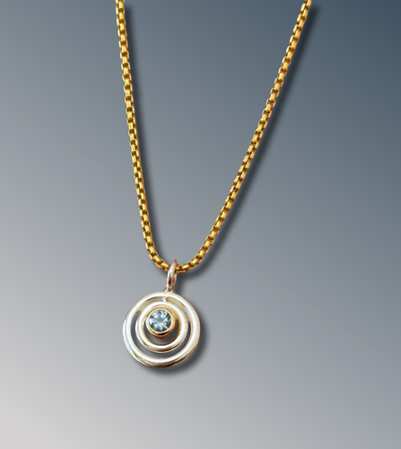 3mm Montana Sapphire Layered Circle Necklace