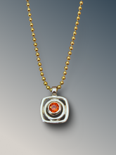 Load image into Gallery viewer, Layered Square Padparadscha Sapphire Necklace