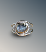 Load image into Gallery viewer, Horizontal Layered Rainbow Moonstone Ring