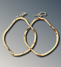Load image into Gallery viewer, Large Organic Gold Hoops