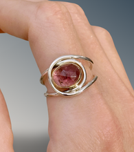 Load image into Gallery viewer, Horizontal Layered Pink Tourmaline Ring