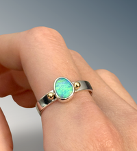 Load image into Gallery viewer, Australian Opal Ring with Gold Beads