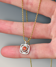 Load image into Gallery viewer, Layered Square Padparadscha Sapphire Necklace