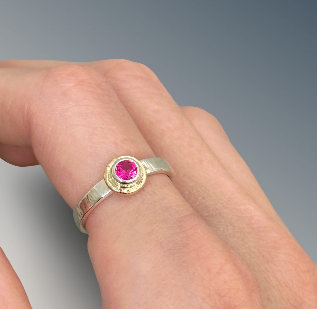 4mm Faceted Ruby Ring