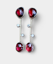 Load image into Gallery viewer, Garnet Sparkle Drop Earrings