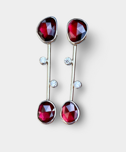 Garnet Sparkle Drop Earrings