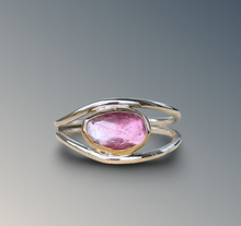 Load image into Gallery viewer, Split Curved Light Pink Tourmaline Ring