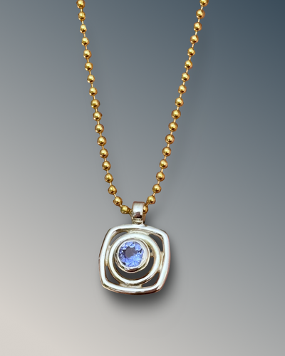 Layered Square Tanzanite Necklace