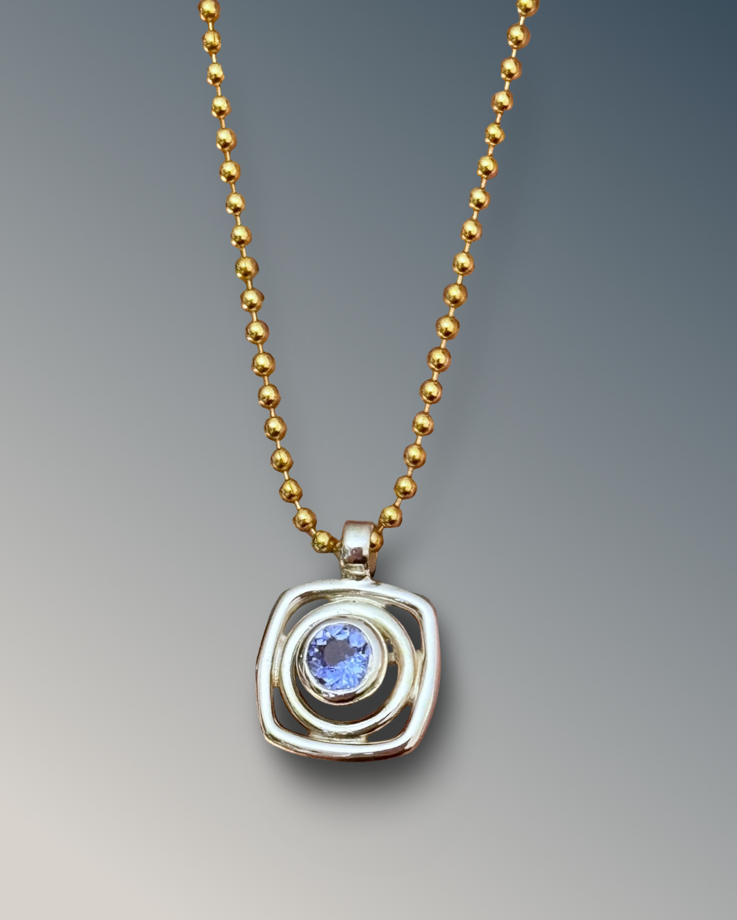Layered Square Tanzanite Necklace