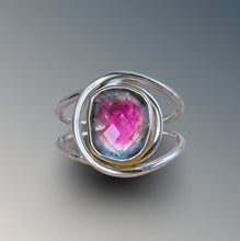 Load image into Gallery viewer, Layered Watermelon Tourmaline Ring