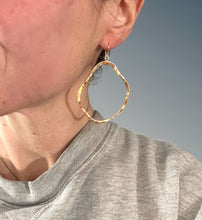 Load image into Gallery viewer, Large Organic Gold Hoops