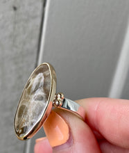 Load image into Gallery viewer, Petoskey Stone and Sapphire Statement Ring