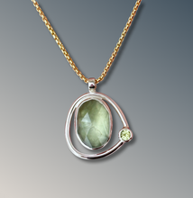 Load image into Gallery viewer, Organic Prehnite Necklace with Peridot