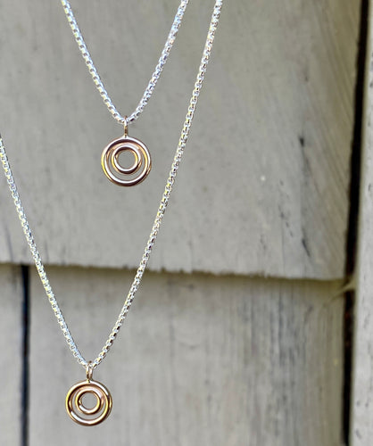 Gold and Silver Circle Necklace