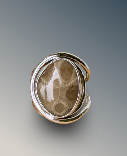Layered Petoskey Stone Statement Ring