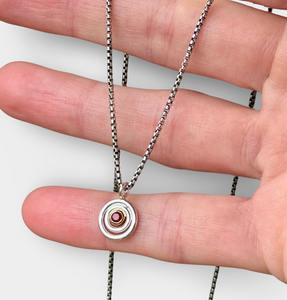 Layered Ruby Circle Necklace