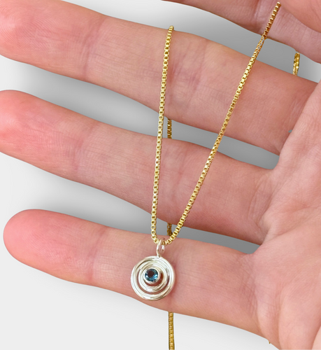 Layered Topaz Circle Necklace