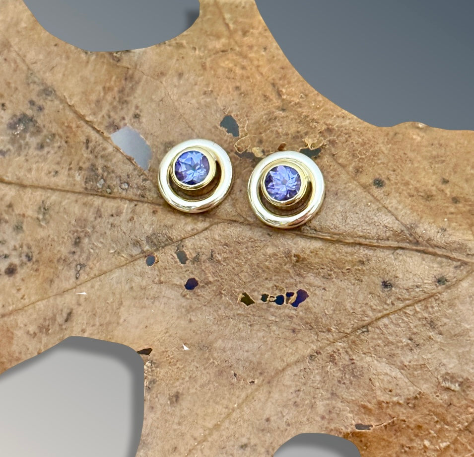 4mm Tanzanite Circle Studs
