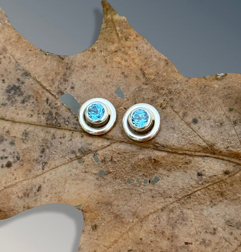 4mm Swiss Topaz Circle Studs