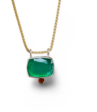 Load image into Gallery viewer, Portrait Cut Green Chrysoprase Necklace