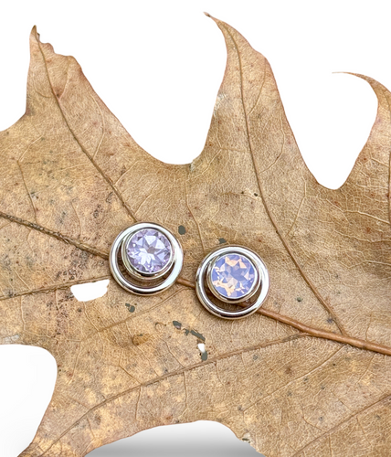 Lavender Quartz Circle Studs