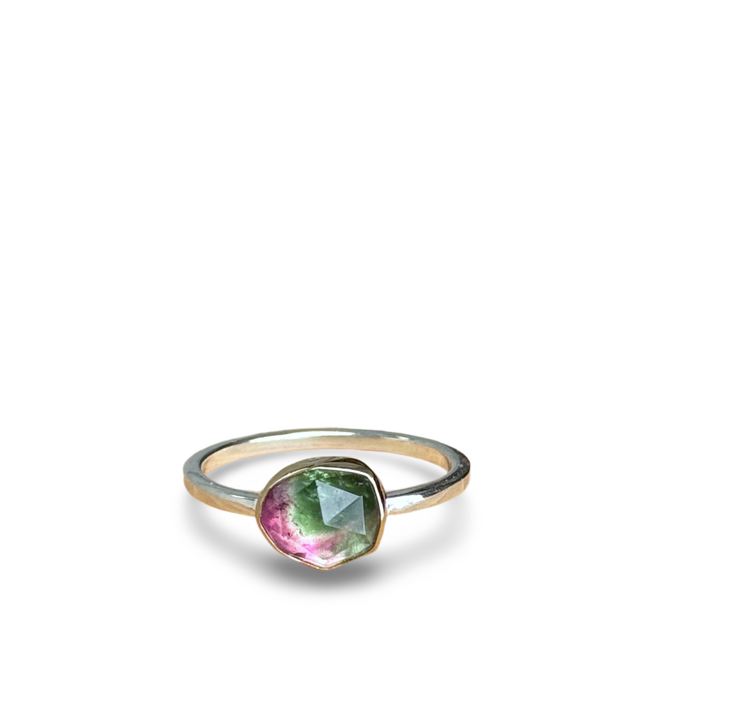 Watermelon Tourmaline Stacking Ring