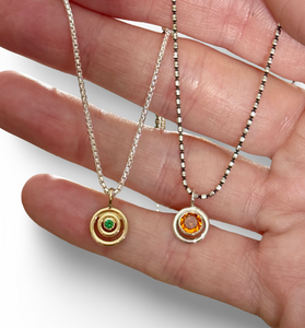 Layered Circle Emerald Necklace